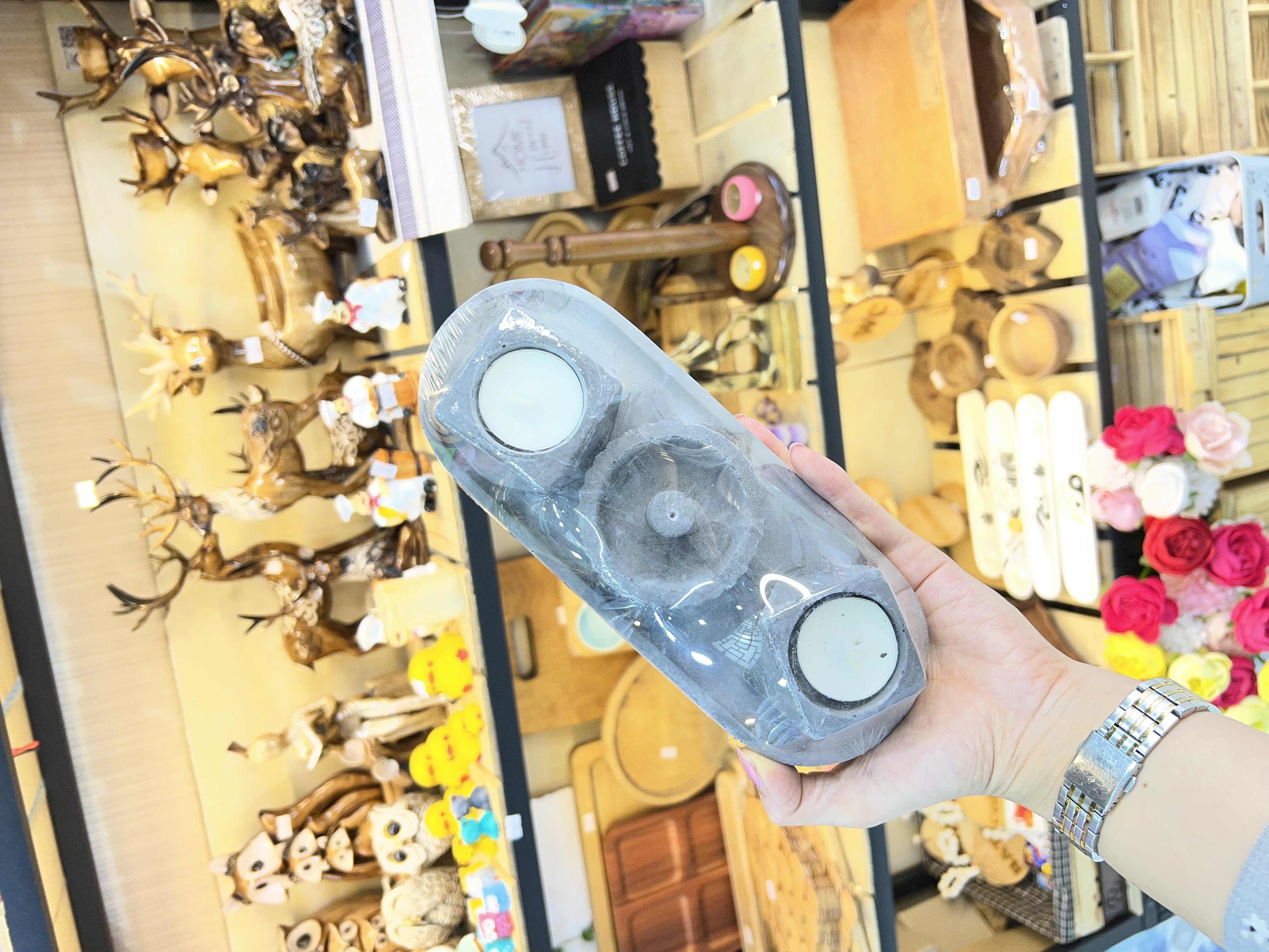 جا شمعی سنگ مصنوعی سه عددی