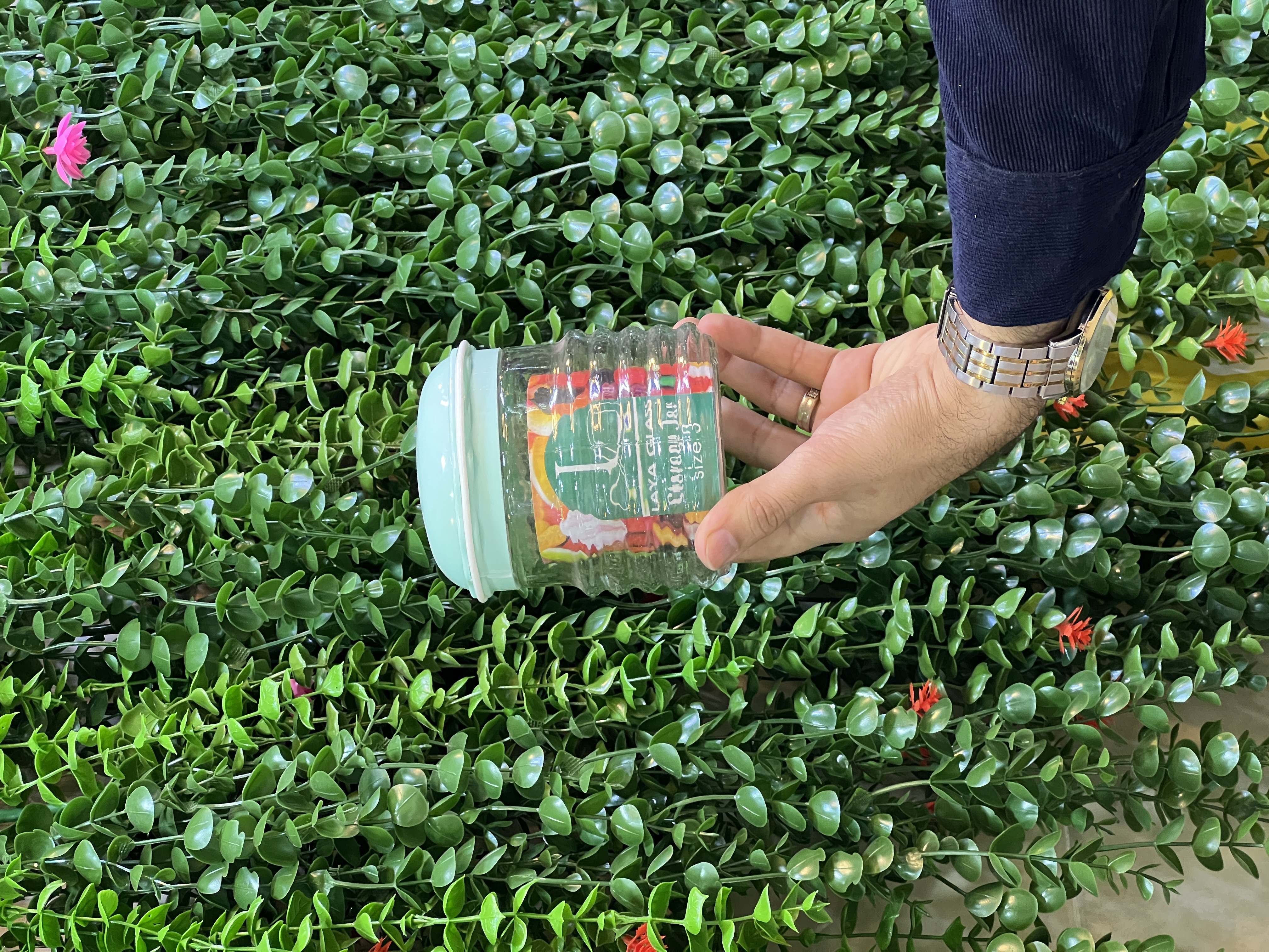 بانکه شیشه ای درب ابی کوچک